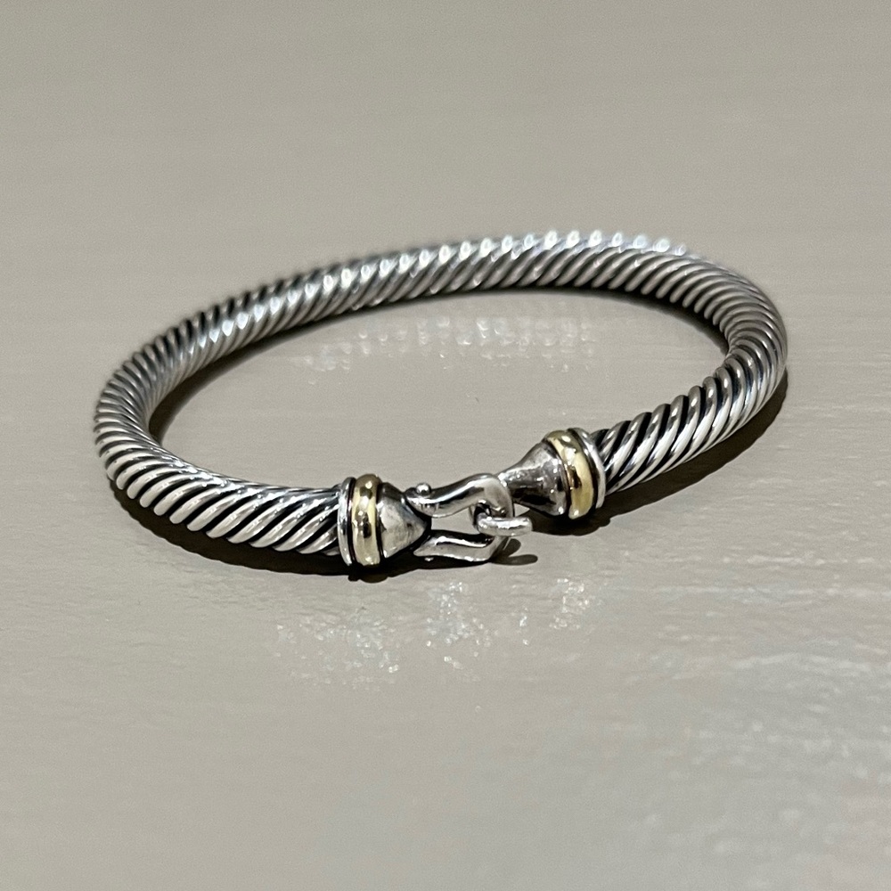 David Yurman Classic Buckle Bracelet with 18K Gold, 5mm, size small